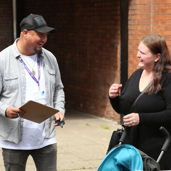 A person conducting a survey