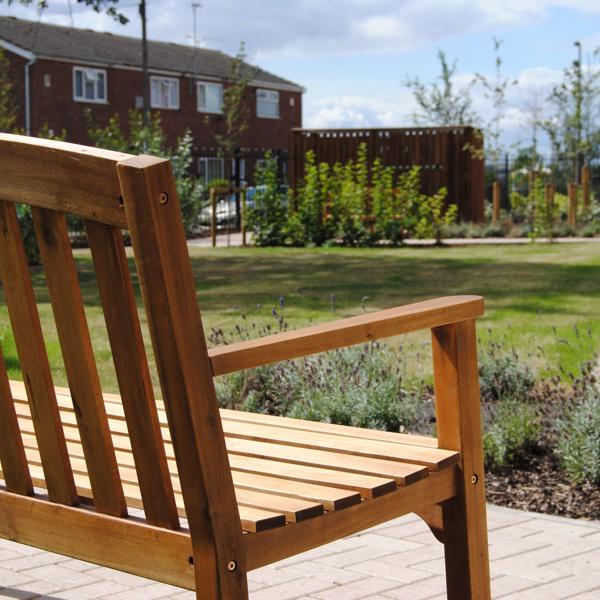 Communal gardens bench