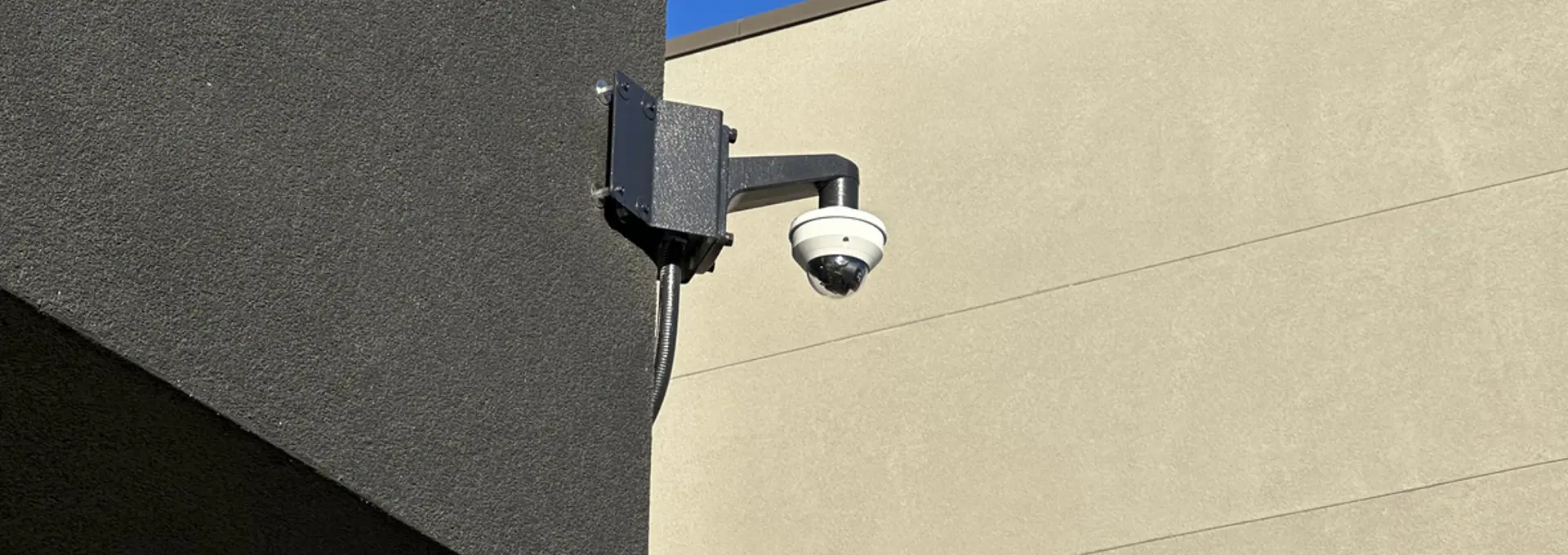 CCTV Camera On Side Of Building Stock