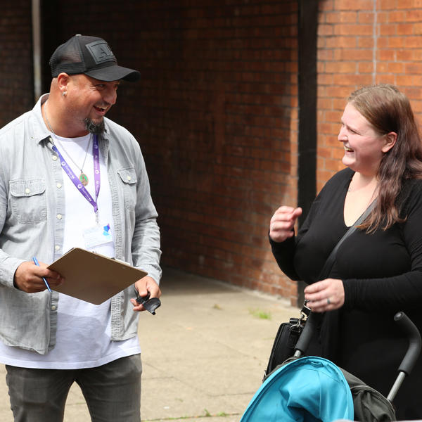 A person conducting a survey