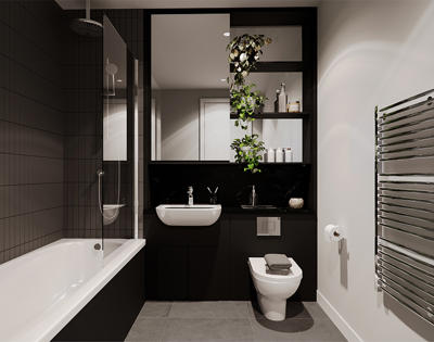 Swandon Gardens Dark Bathroom CGI