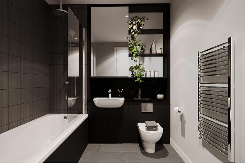 Swandon Gardens Dark Bathroom CGI